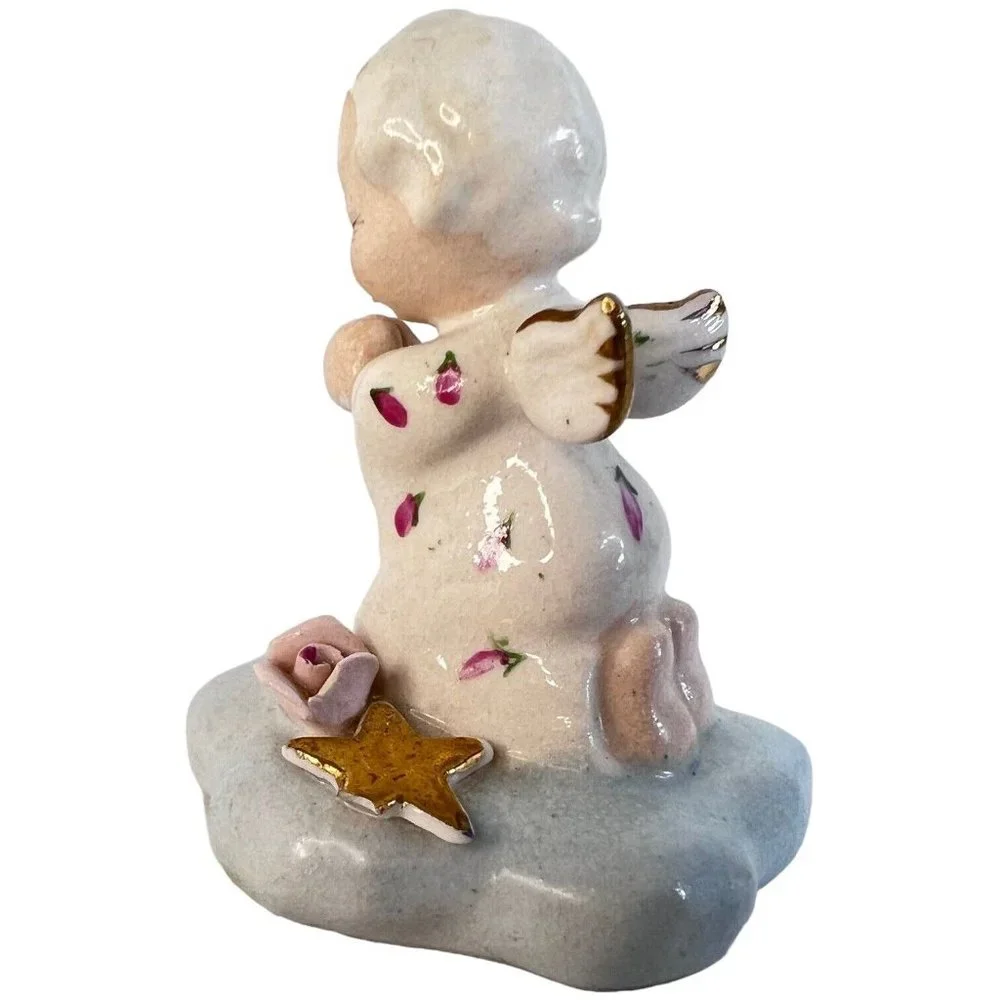 Vintage Napco Itsy Bitsy‎ Angel Figurine Givin Thanks Flower Star S245E